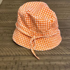 Orange Gingham Kids Bucket Hat